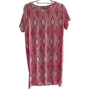 Tori Richard Pink Pullover Summer Dress Women’s Size XL Resort Wear Hawaiian